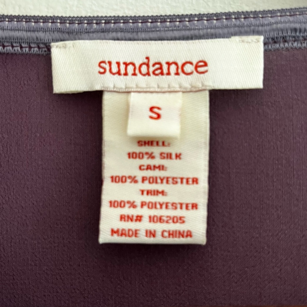 *SOLD* Sundance 100% Silk Sheer Top w/ Camisole - Picture 3 of 8